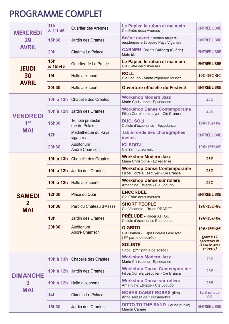 Programme Complet Page 6